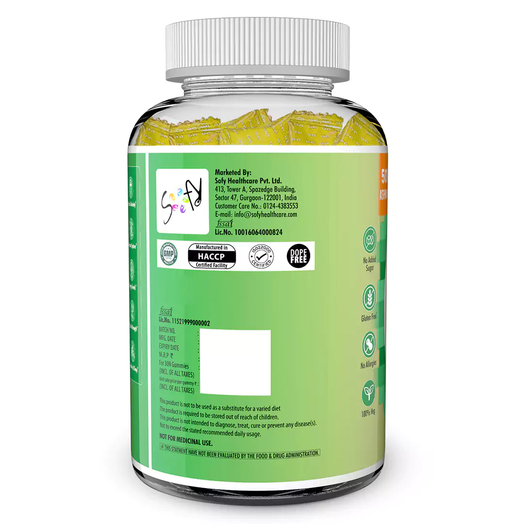 KSM 66 Ashwagandha 500mg Gummies with Vitamin D3 (Orange Flavour)