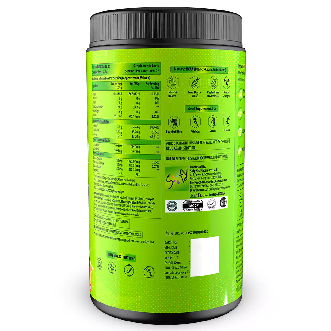Instantized BCAA 7000 PRO With 7G BCAAs Instant Energy (Mango) - 300G