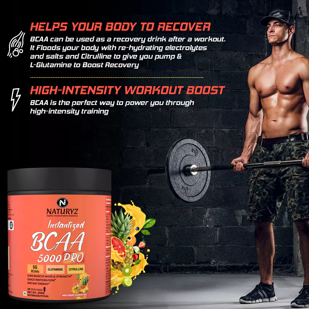 Instantized BCAA 5000 PRO With 5G BCAAs | Glutamine (Mix Fruit Cocktail)