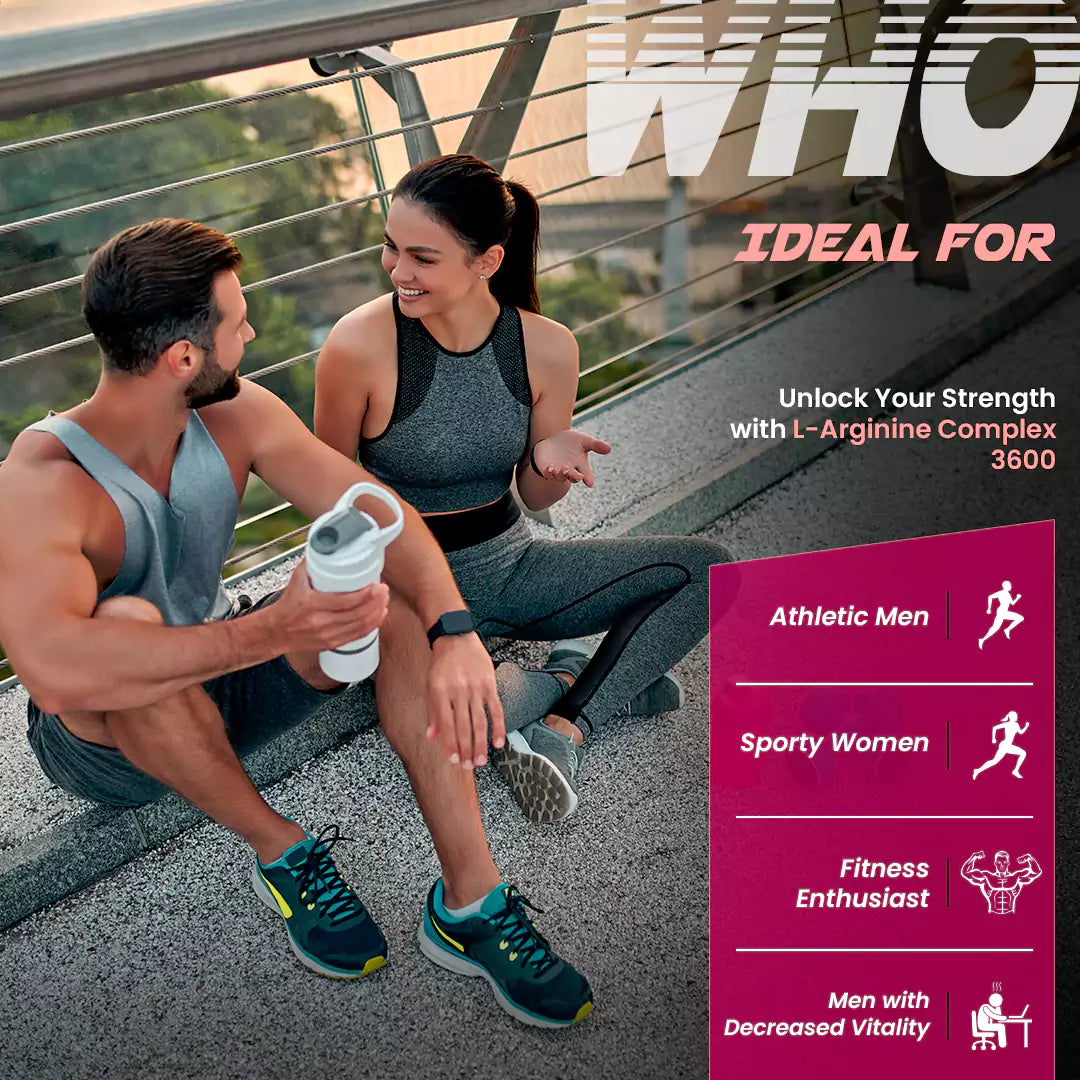 Triple Strength 3600mg L-Arginine Complex | Bioactive form Arginine AKG