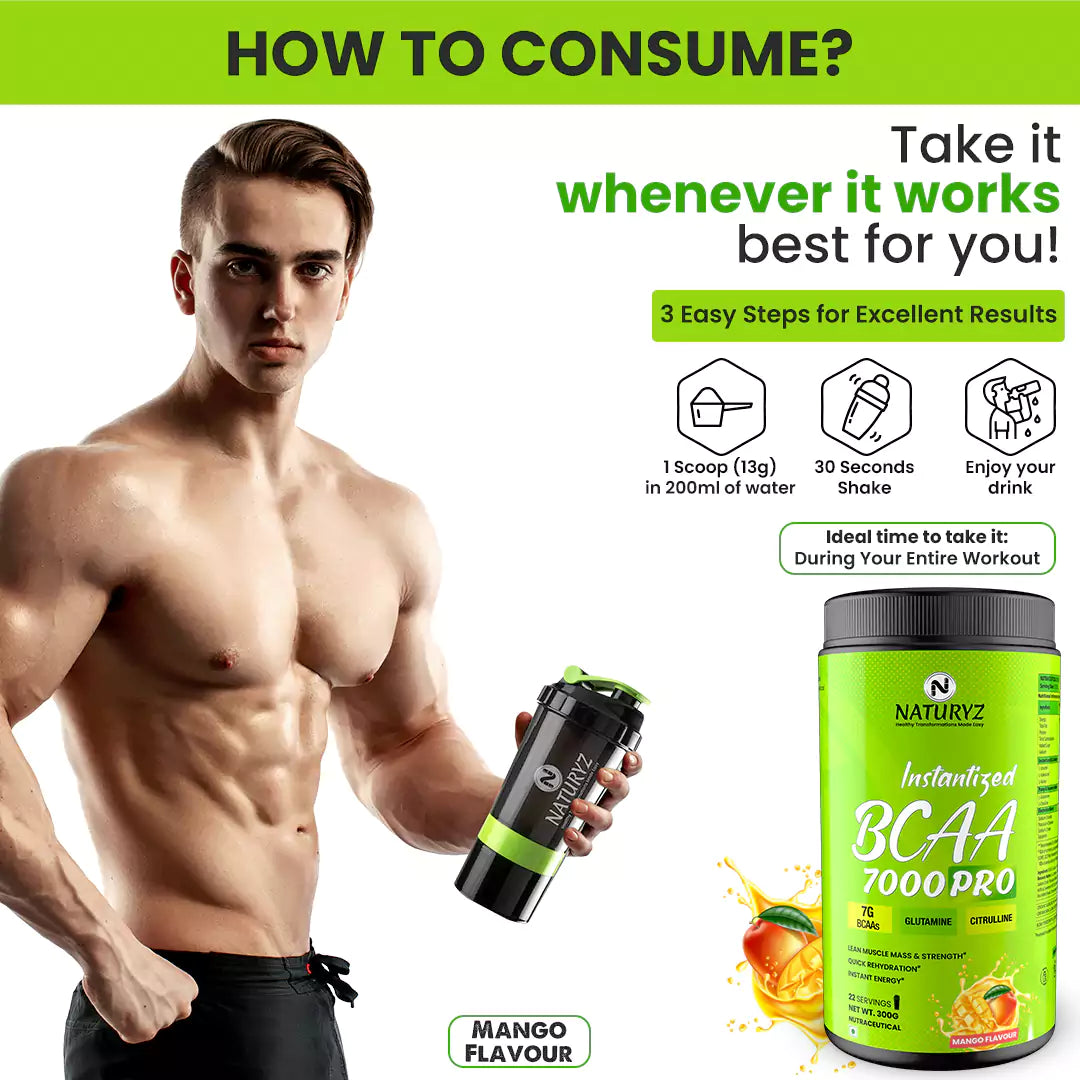 Instantized BCAA 7000 PRO With 7G BCAAs Instant Energy (Mango) - 300G