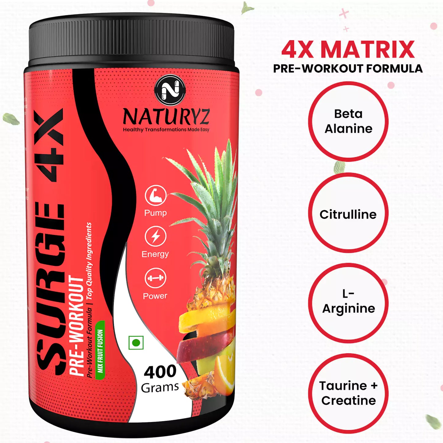 Surge 4X Pre-Workout Formula Mix Fruit Fusion