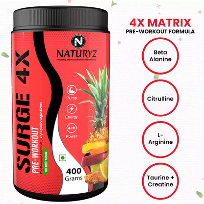 Surge 4X (Mix fruit Fusion Flavour) - 400g With Shaker