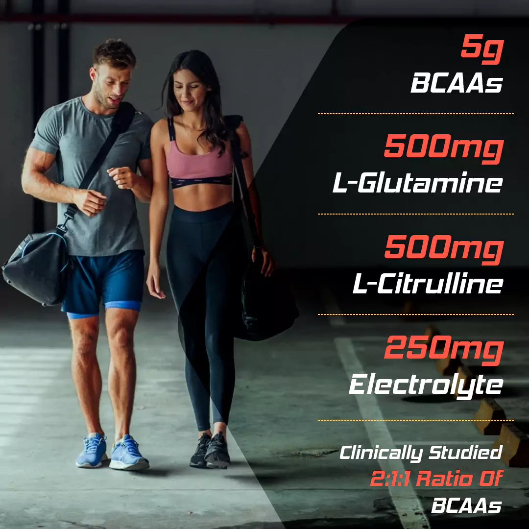 Instantized BCAA 5000 PRO | 5G Vegan BCAAs | Glutamine | Citrulline | Electrolytes (Mango Orange Mix)