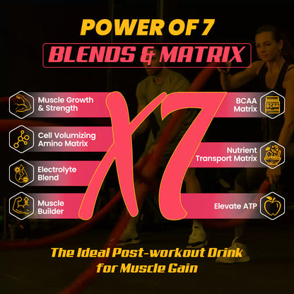 Creatine X7 Ideal Post Workout Supplement With Power of 7 Blends & Matrix (Mango Orange)