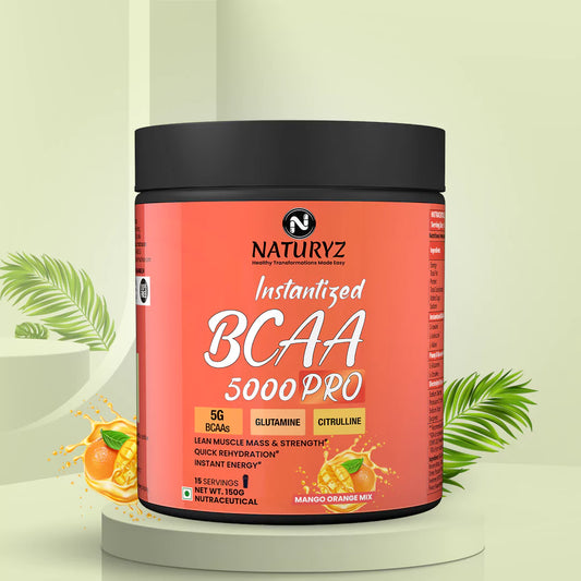 Instantized BCAA 5000 PRO | 5G Vegan BCAAs | Glutamine | Citrulline | Electrolytes (Mango Orange Mix)