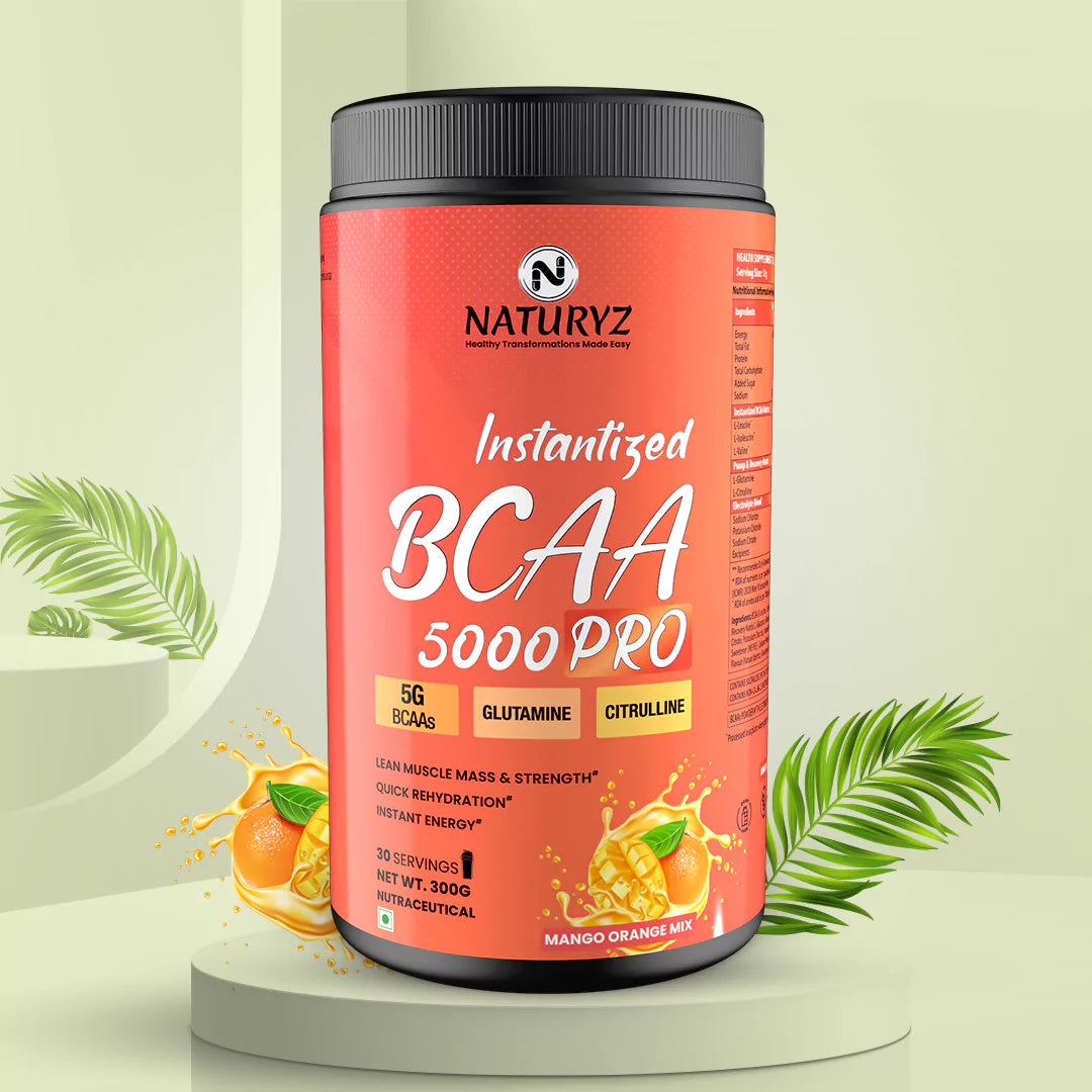 Instantized BCAA 5000 PRO | 5G Vegan BCAAs | Glutamine | Citrulline | Electrolytes (Mango Orange Mix)