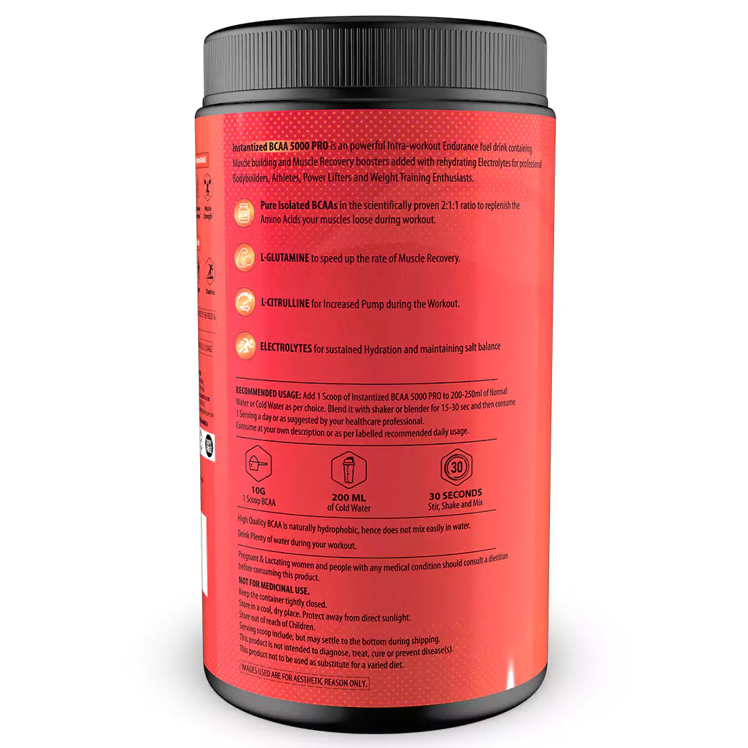 Instantized BCAA 5000 PRO | 5G Vegan BCAAs | Glutamine | Citrulline | Electrolytes (Mango Orange Mix)