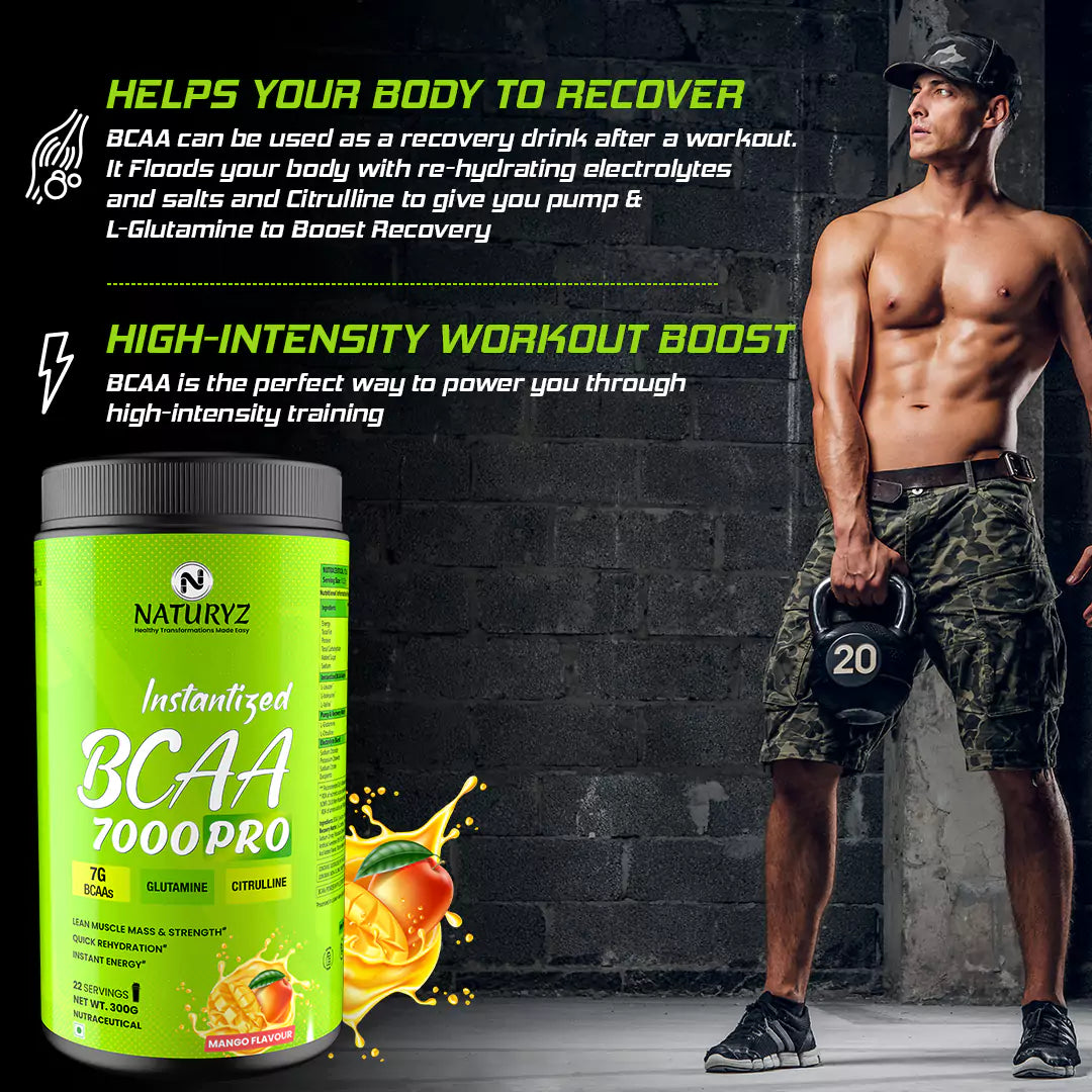 Instantized BCAA 7000 PRO With 7G BCAAs  Instant Energy (Mango) - 300G