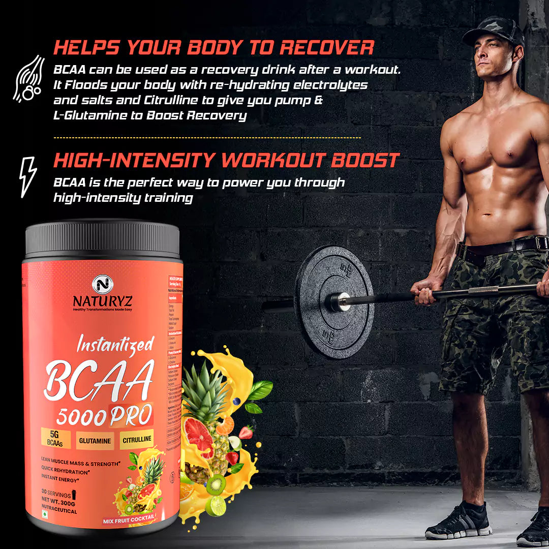 Instantized BCAA 5000 PRO With 5G BCAAs | Glutamine (Mix Fruit Cocktail)