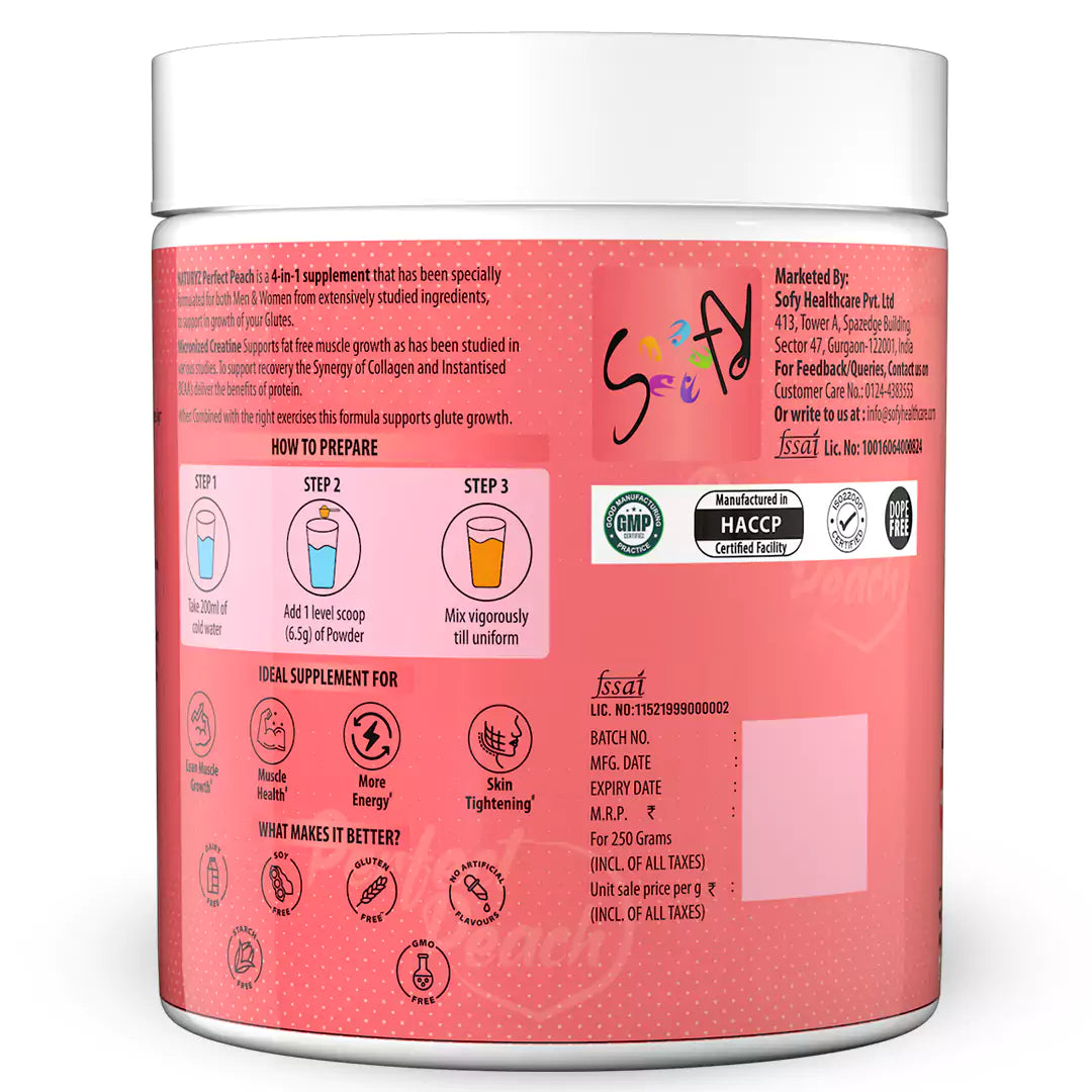 Perfect Peach 4 in 1 Glute Builder With Creatine (Peach Flavour)