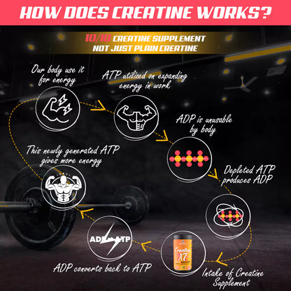 Creatine X7 Ideal Post Workout Supplement With Power of 7 Blends & Matrix (Mango Orange)