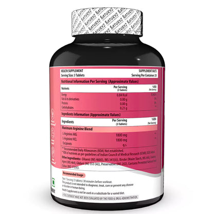 Triple Strength 3600mg L-Arginine Complex | Bioactive form Arginine AKG & HCL for better absorption