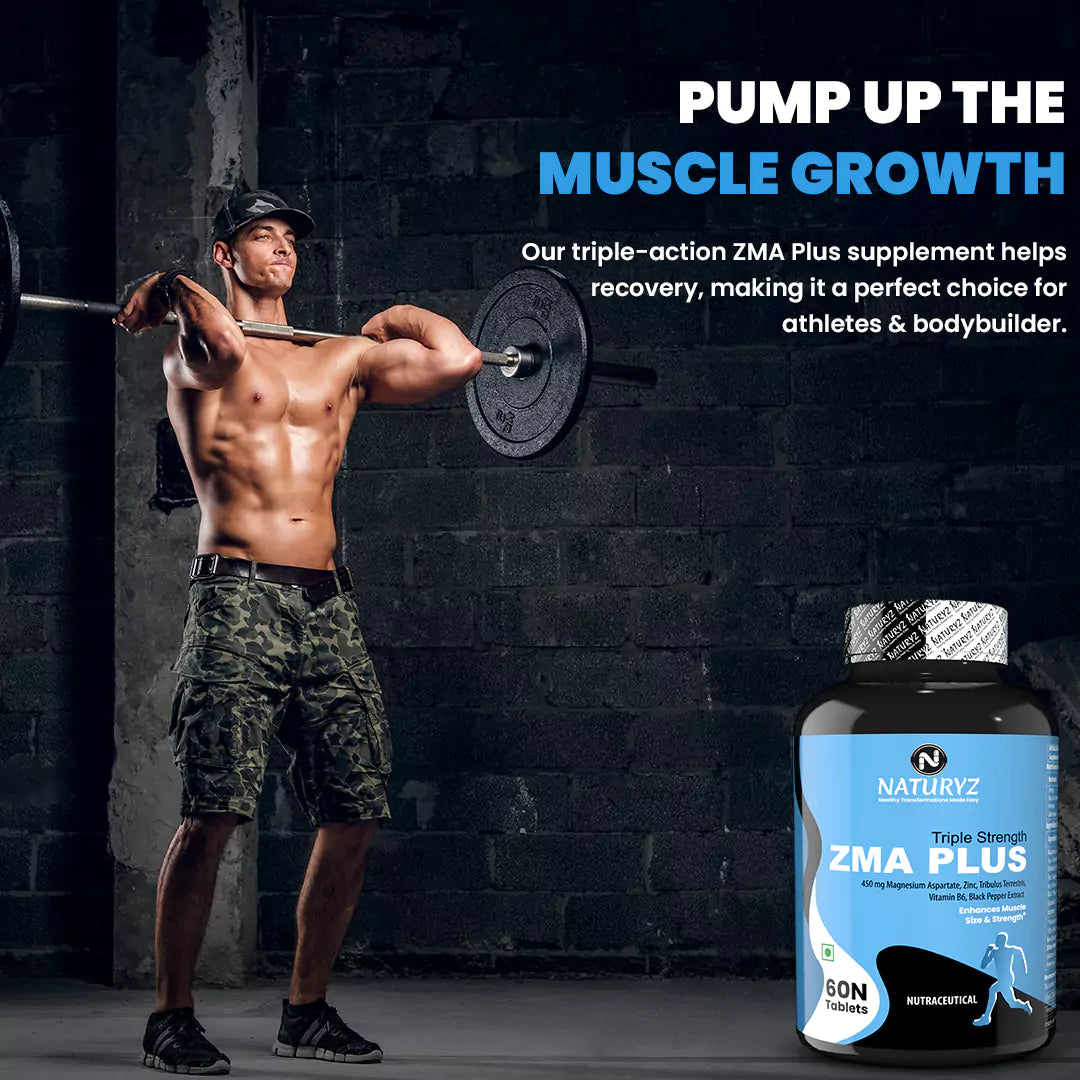 Triple strength ZMA PLUS Supplement 60 Tablets