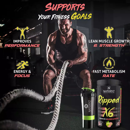 Ripped X6 Pre Workout With Highest 24 Nutrients - 400G (Guava Flavour)