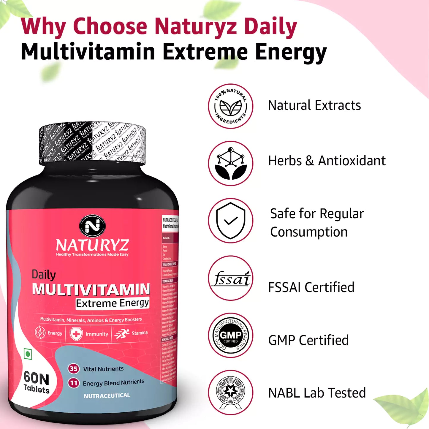 Daily Multivitamin Extreme Energy with 35 Nutrients and 11 Energy Blend