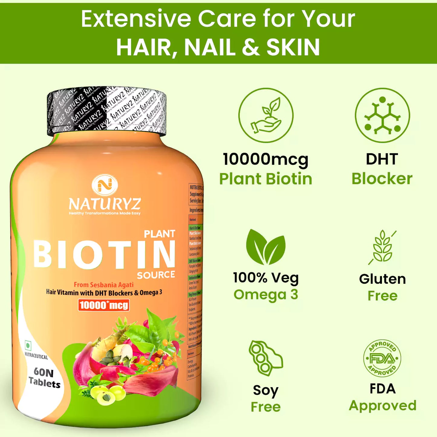 100% Plant Based Biotin with DHT Blockers