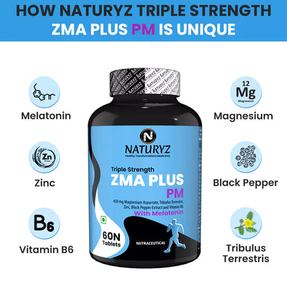 Naturyz Triple Strength ZMA Plus PM with Melatonin