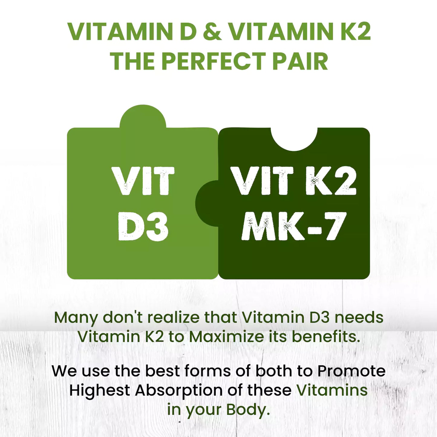 100% Plant Vitamin D3 K2 | Veg Vitamin D3 Supplement - 15 Tablets