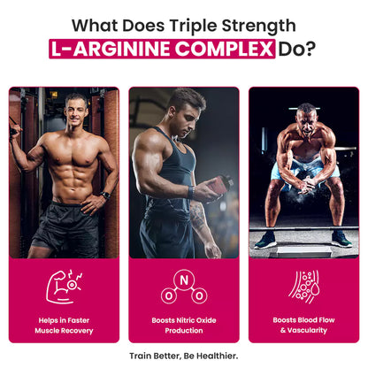 Triple Strength 3600mg L-Arginine Complex | Bioactive form Arginine AKG & HCL for better absorption