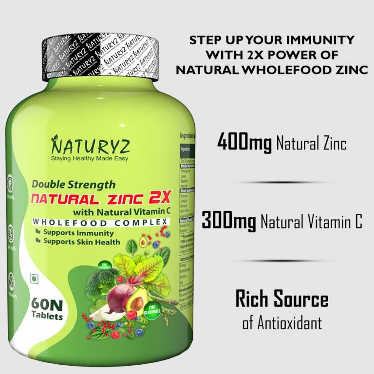 Naturyz Double Strength Natural Zinc Health Supplement Tablets for Men ...